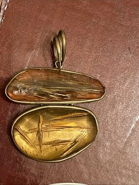 Gold-Tone Double faux Stone Pendant Necklace - Women's Jewelry